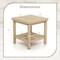 2-Tier Outdoor Side Table with Shelf for Porch Deck Garden - 20" x 20" x 20" (L x W x H)